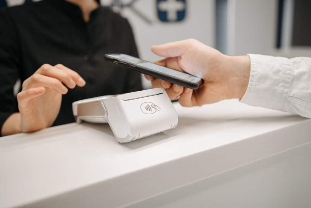 mobile payment on a card machine