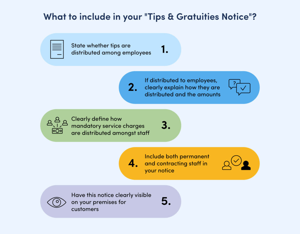 What to include in your Tips & Gratuities Notice